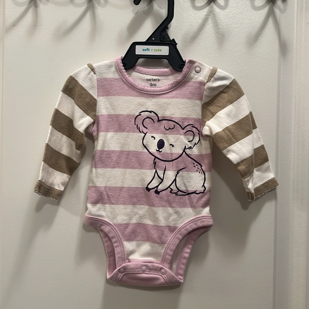 Carter's - Pink & Tan Bodysuit with Koala Design
